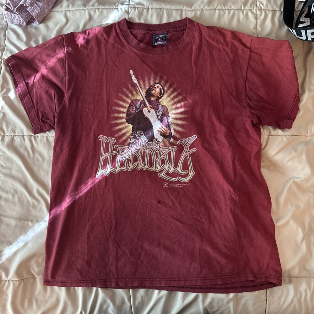 Jimi Hendrix Vintage Shirt Size L Thrashed Red